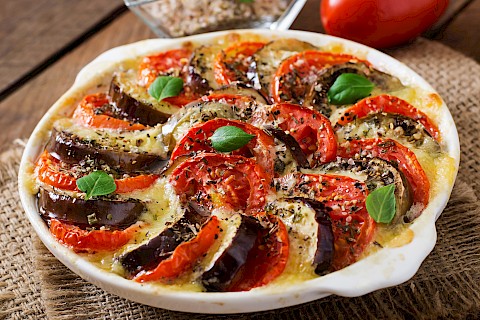 Gratin de polenta aux tomates