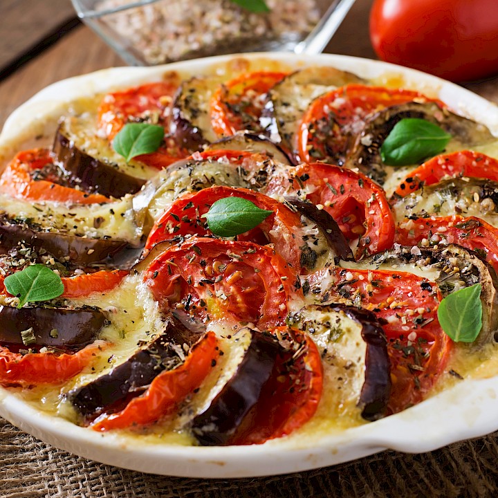 Gratin de polenta aux tomates