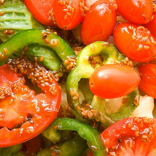 Salade de tomates et poivrons