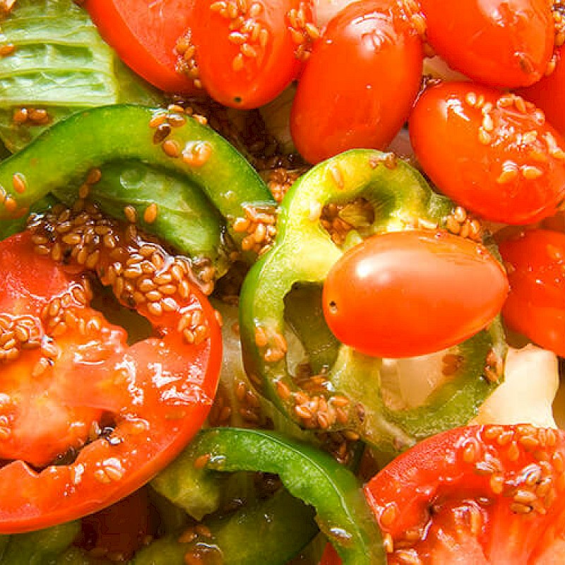 Salade de tomates et poivrons