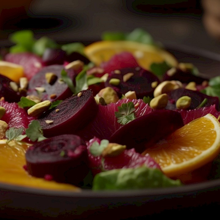 Salade de betteraves Rouges cuites aux oranges